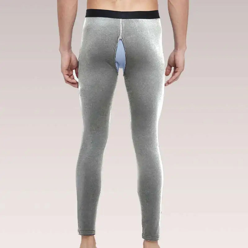 Men’s Open-Crotch Thermal Leggings – Thin Warm Base Layer for Autumn & Winter