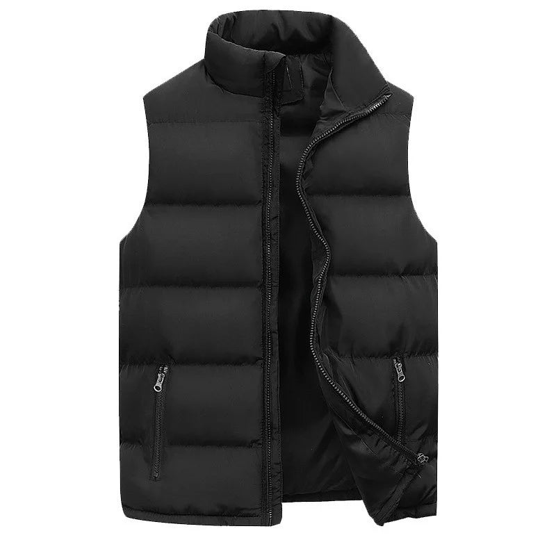 Men’s Waterproof Winter Vest – Warm Sleeveless Zipper Jacket