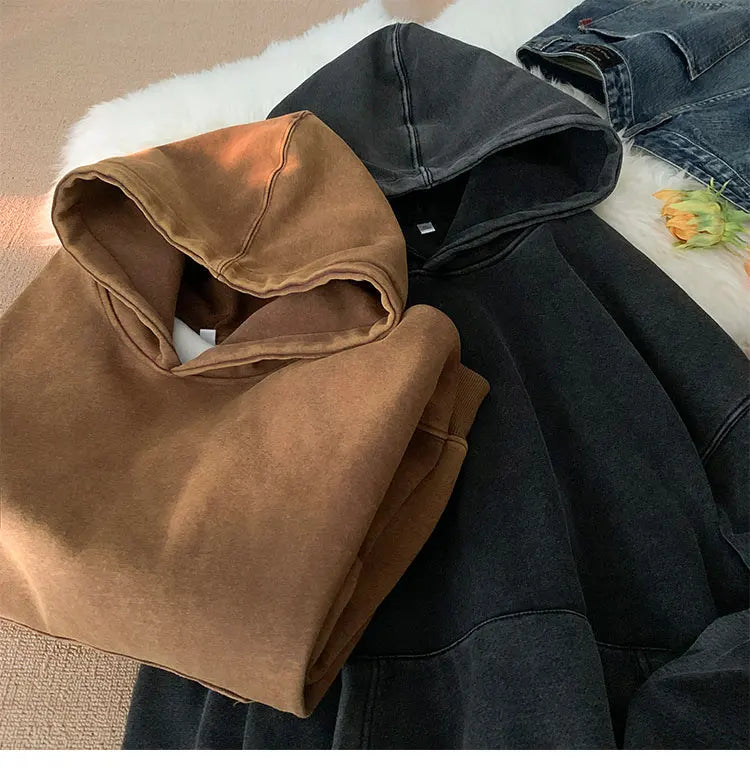 Vintage Washed Oversized Hoodie – Streetwear Harajuku Unisex Sweatshirt