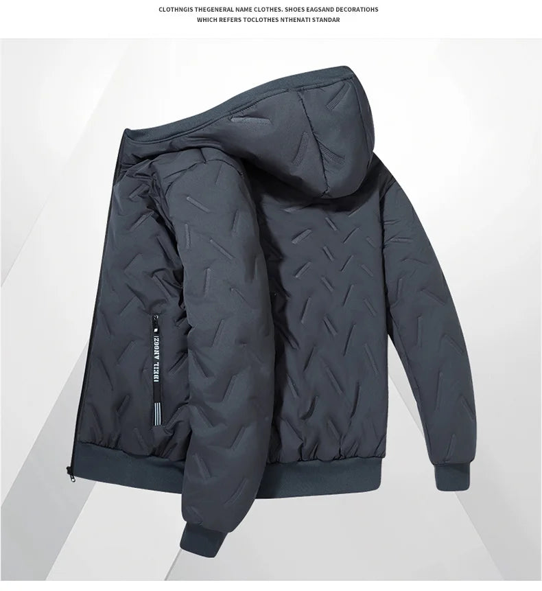 Men’s Fleece Cotton Jacket – Windproof Waterproof Stand Collar Urban Coat