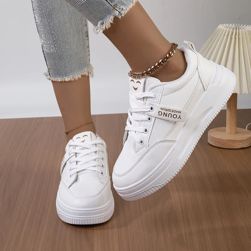Women Soft Sole White Casual Sneakers