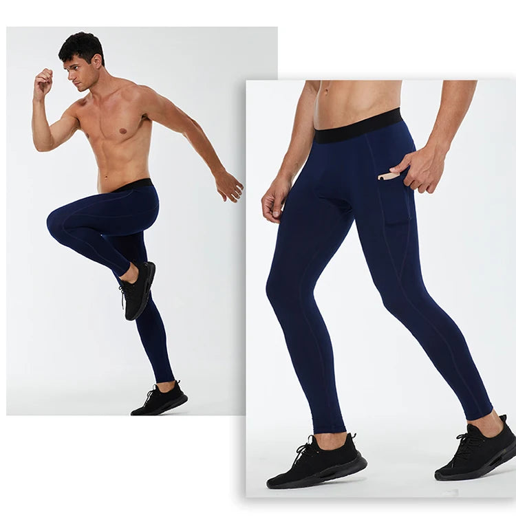 Men’s Thermal Compression Running Leggings – Fast Dry Fitness Tights for Winter Sports