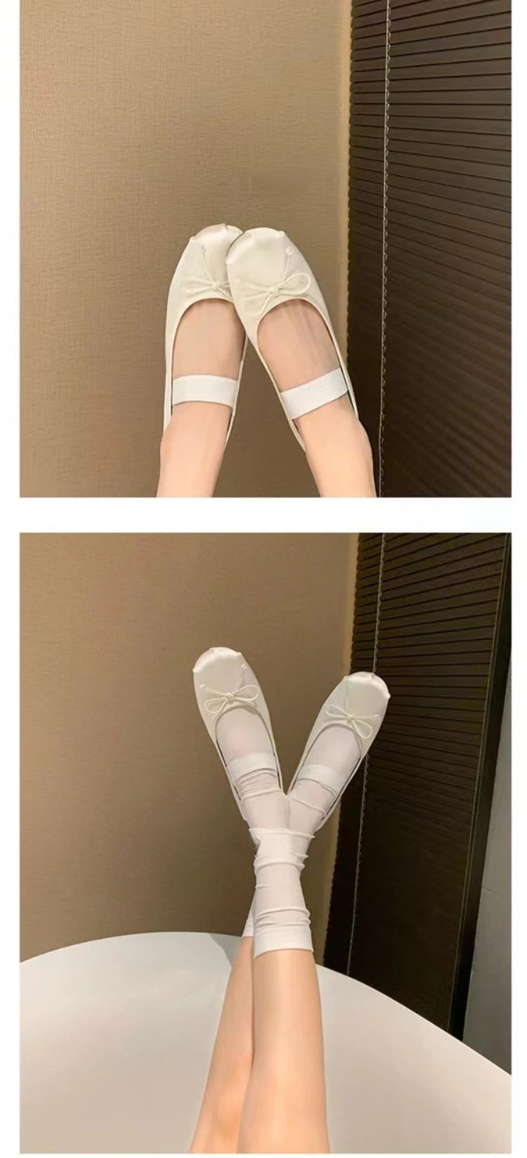 Silk Satin Bow Mary Jane Ballet Flats for Women (Plus Size 33–44)