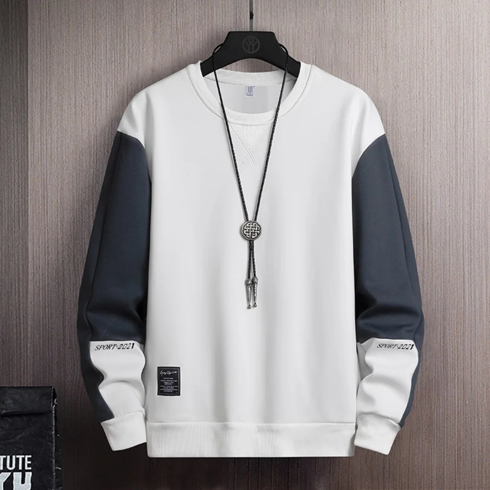 Men’s Loose Fit Sports Sweatshirt – Casual Round Neck Hoodie Style