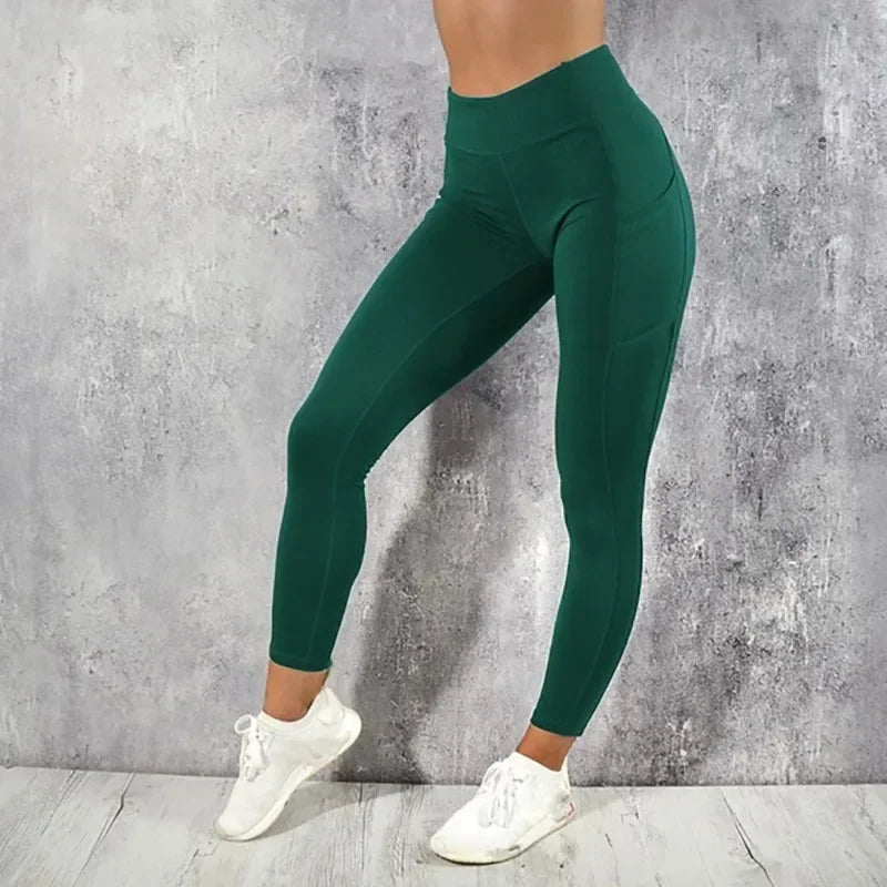 Women High Waist Pocket Butt Lift Leggings