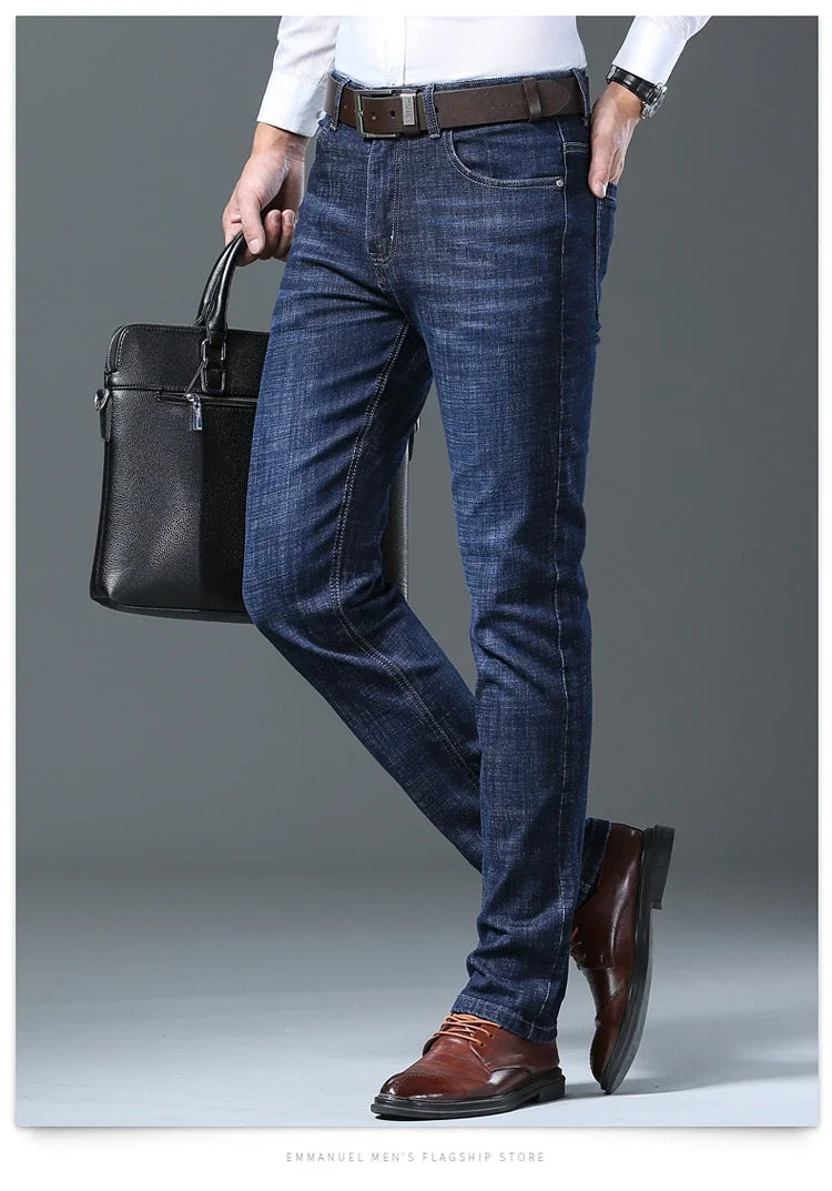 Men’s Straight-Leg Jeans – Classic Casual Denim Pants (Plus Size 28–40)