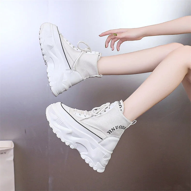 Women Chunky Platform Gothic Moto Boots