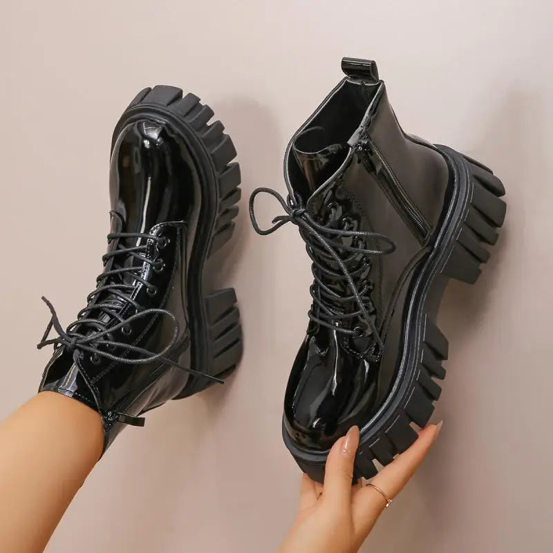 Women Chunky Platform Combat Boots