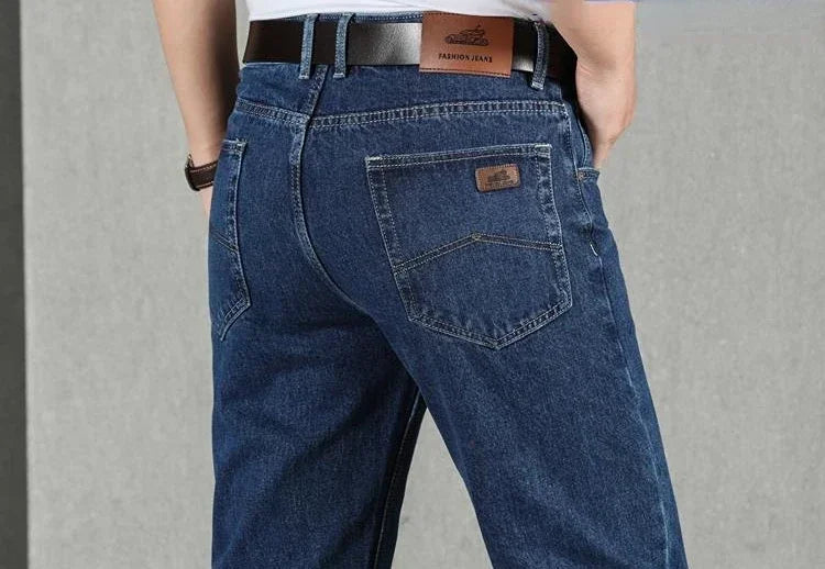 Men’s Classic Straight Work Jeans – High-Quality Cowboy Denim Pants (2025)