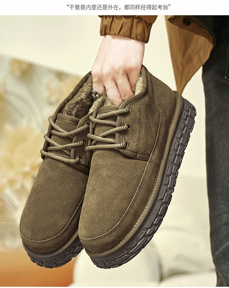 Men Chunky Sole Insulated Snow Boots