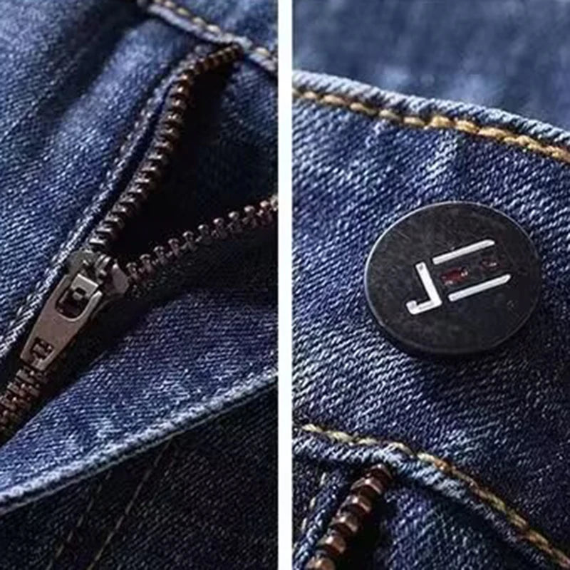 2025 Men’s Slim Straight Stretch Jeans – Dark Gray Wear-Resistant Smart Casual Denim Pants