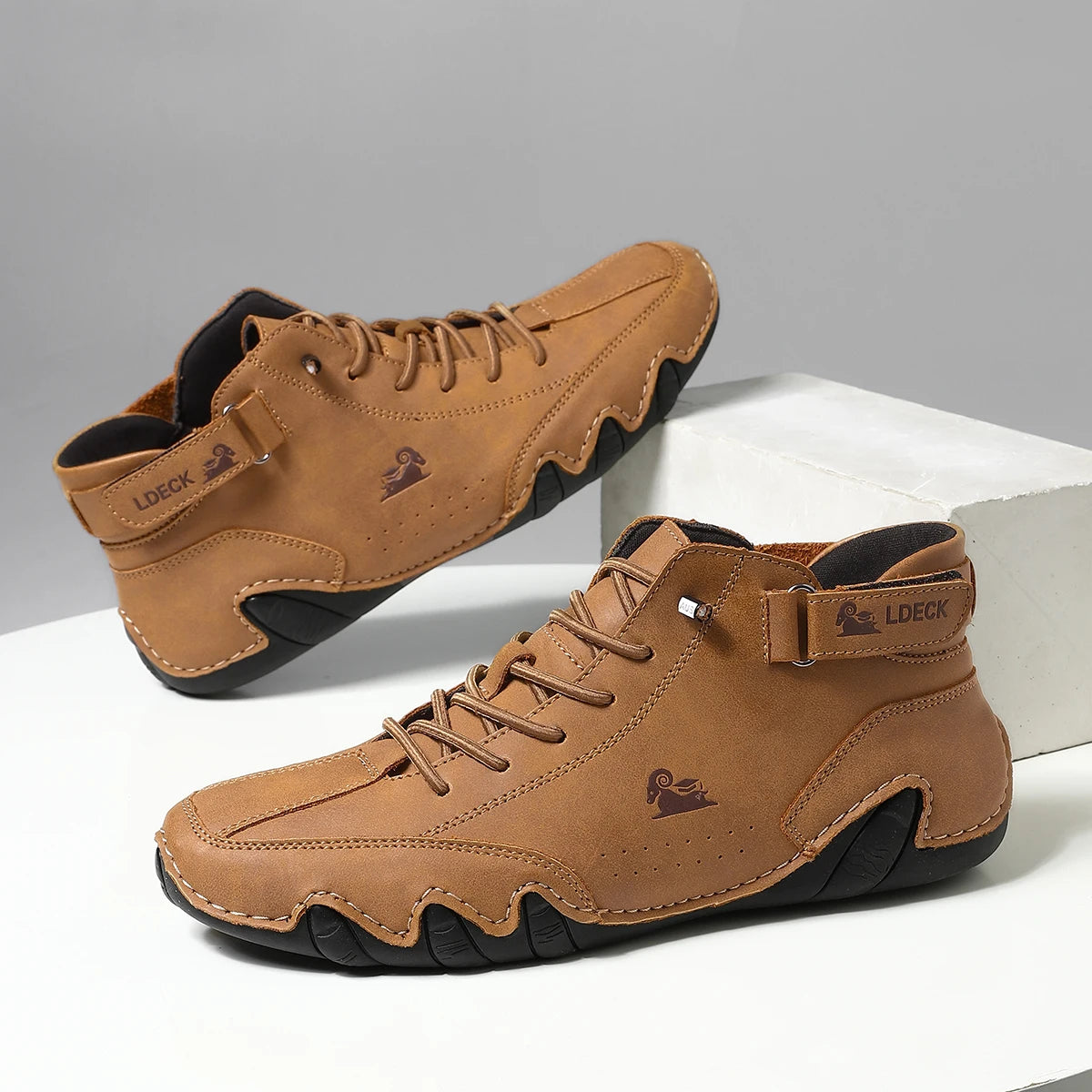 Men Italian Leather Chukka Driving Boots