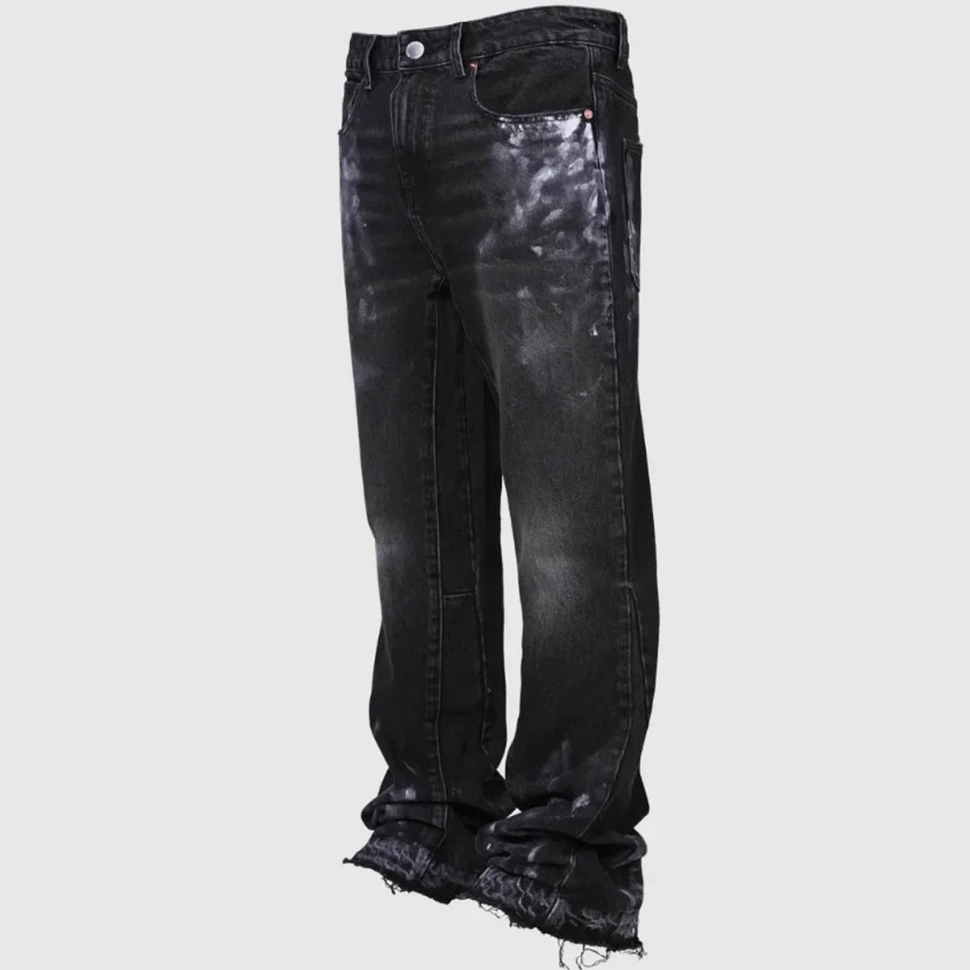 Men’s Vintage Straight Jeans – Mid-Waist Stretch Distressed Denim Pants (2025)
