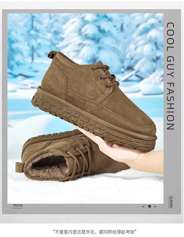 Men Chunky Sole Insulated Snow Boots