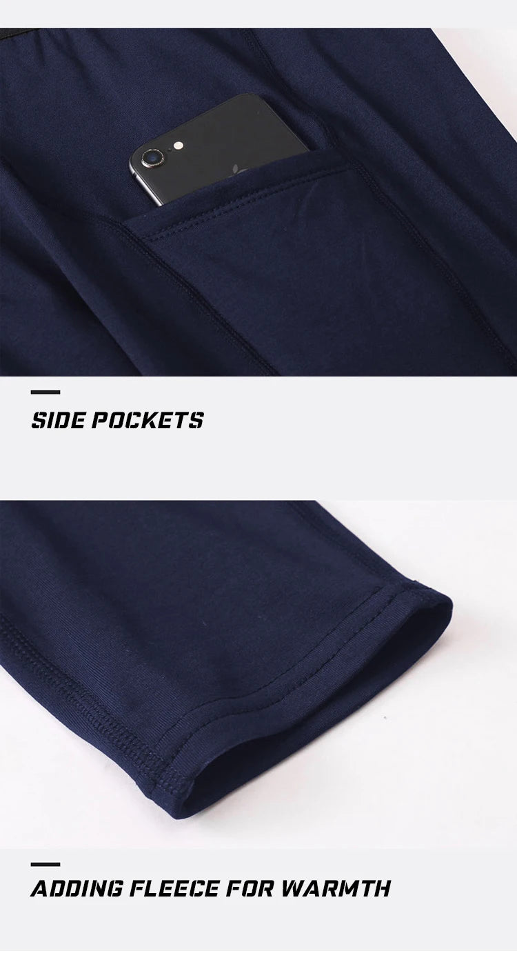 Men’s Thermal Compression Running Leggings – Fast Dry Fitness Tights for Winter Sports