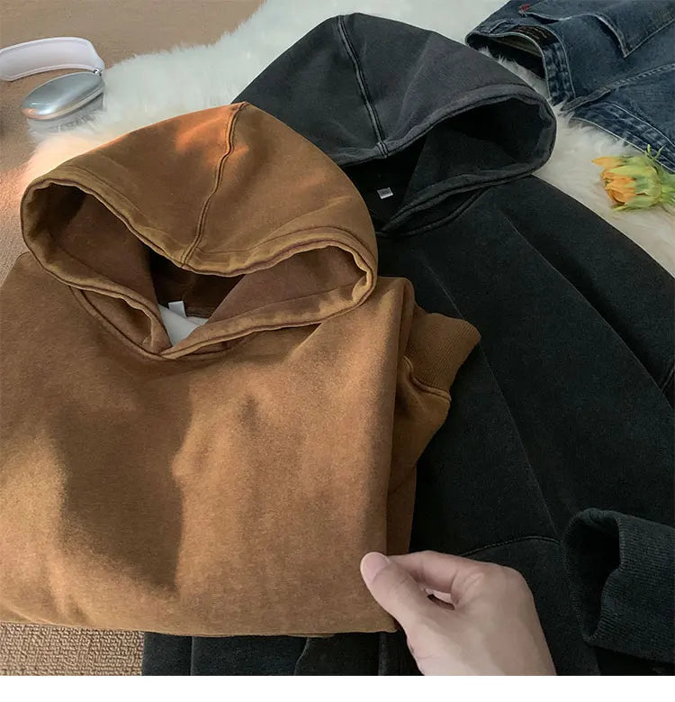 Vintage Washed Oversized Hoodie – Streetwear Harajuku Unisex Sweatshirt