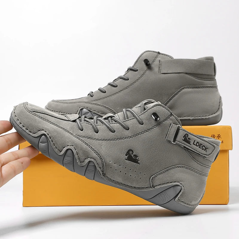 Men Italian Leather Chukka Driving Boots