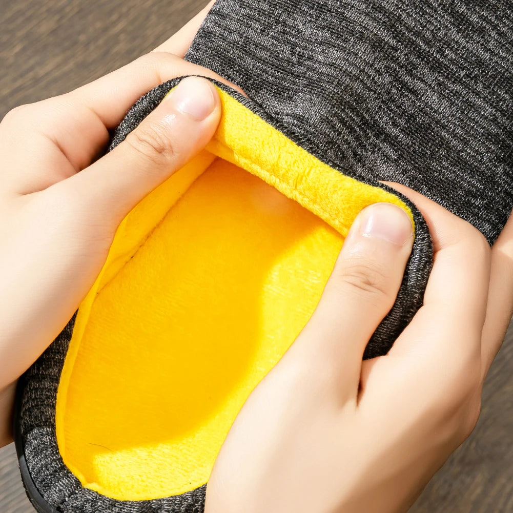 Warm Embroidered  slippers men TPR Memory foam Platform Cushion Soft Non Slip Stripe Comfortable Living Room Shoes High Quality