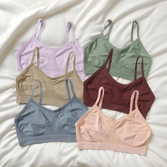 Women Push Up Tube Tops Seamless Sport Bras No-pads Soft Crop Top Female Non-wired Underwear Solid Color Intimates Sexy Lingerie