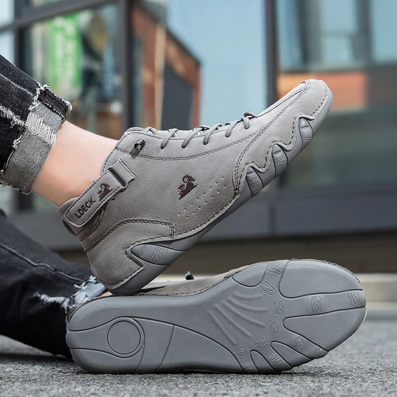 Men Italian Leather Chukka Driving Boots