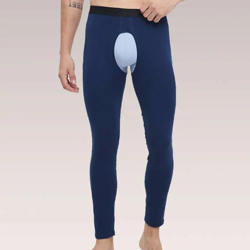 Men’s Open-Crotch Thermal Leggings – Thin Warm Base Layer for Autumn & Winter