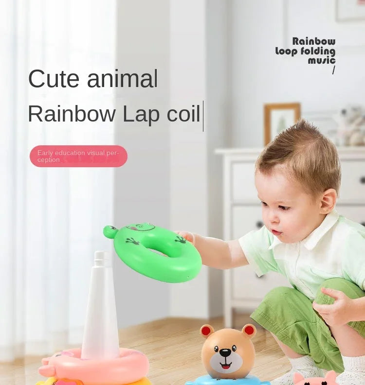 Stacking Cup Pyramid Toy – Montessori Educational Toy for Babies 0–12 Months, Perfect for Bath, Beach & Playtime.