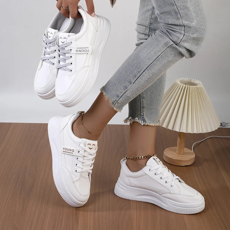 Women Soft Sole White Casual Sneakers