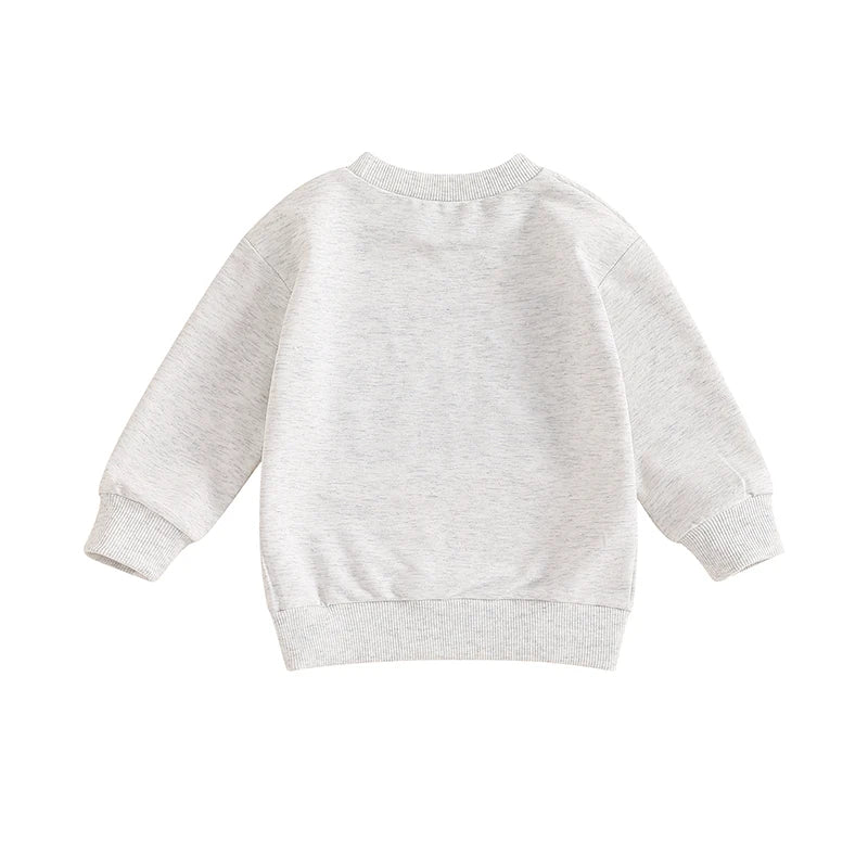 Sibling Matching Sweatshirts – Letter Embroidery Crew Neck Pullovers for Boys & Girls