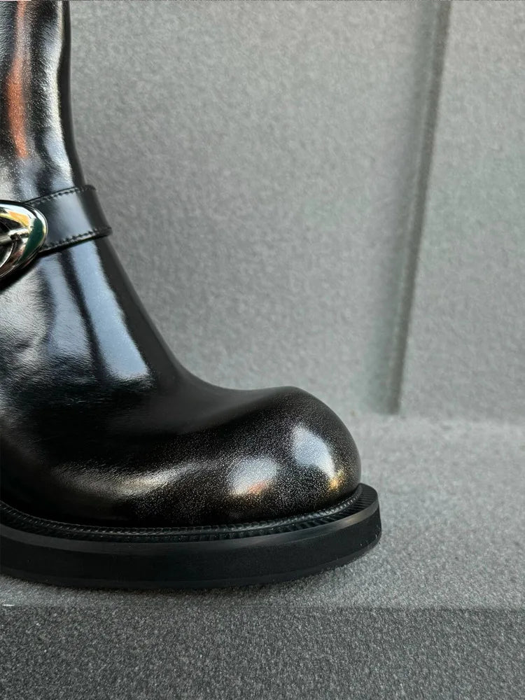 Women Chunky Heel Designer Short Boots