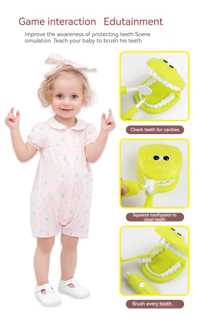 Montessori Dentist Role Play Toy – Fun Learning Doctor Set for Kids with Teeth Model & Parent-Child Interaction.