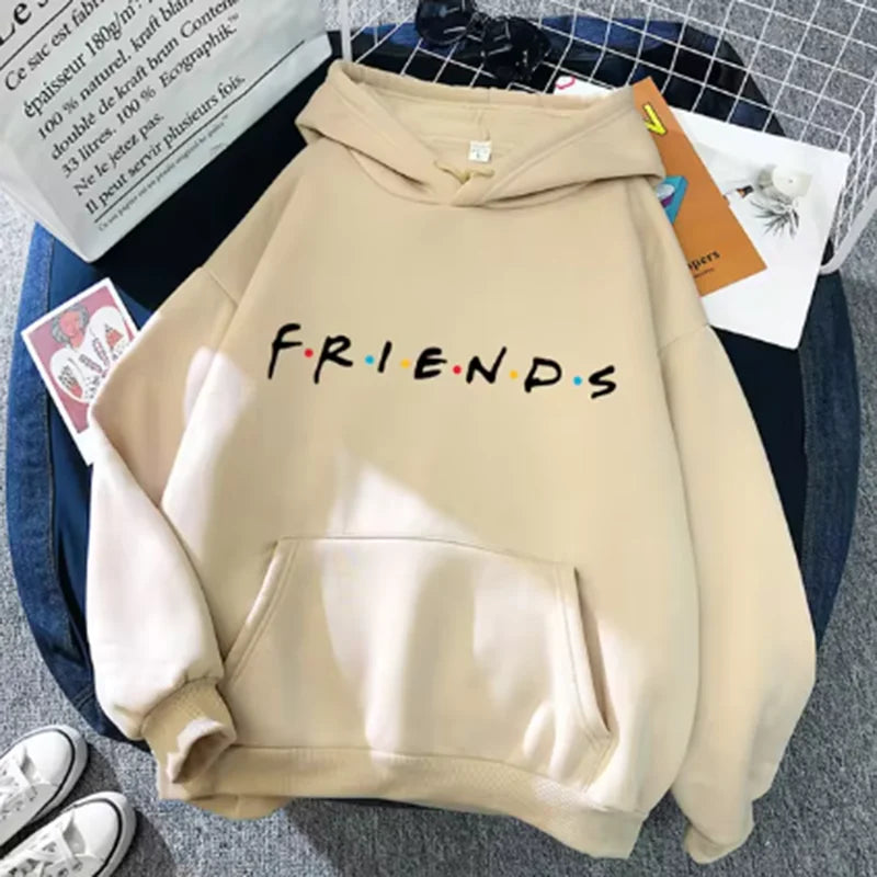 Women’s FRIENDS Print Hoodie – Casual Long Sleeve Streetwear