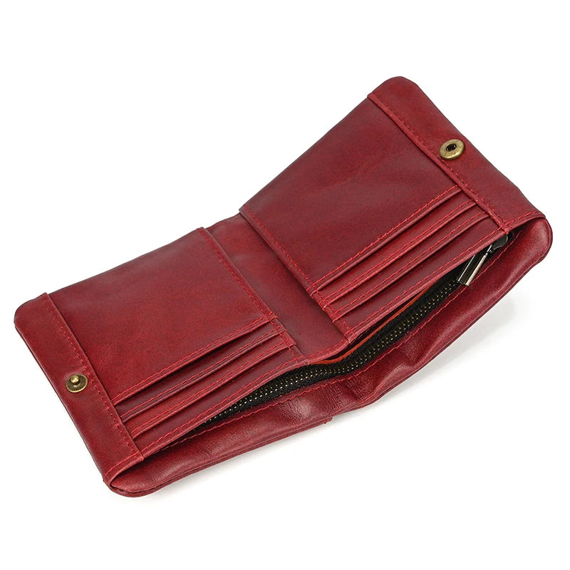 Luufan Men’s Genuine Leather Bifold Wallet – Compact Card & Coin Holder