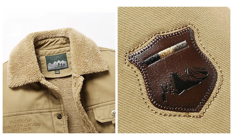 Men's Thick Fleece Winter Jacket – Warm Windproof Outdoor Coat with Fur Collar (2025)