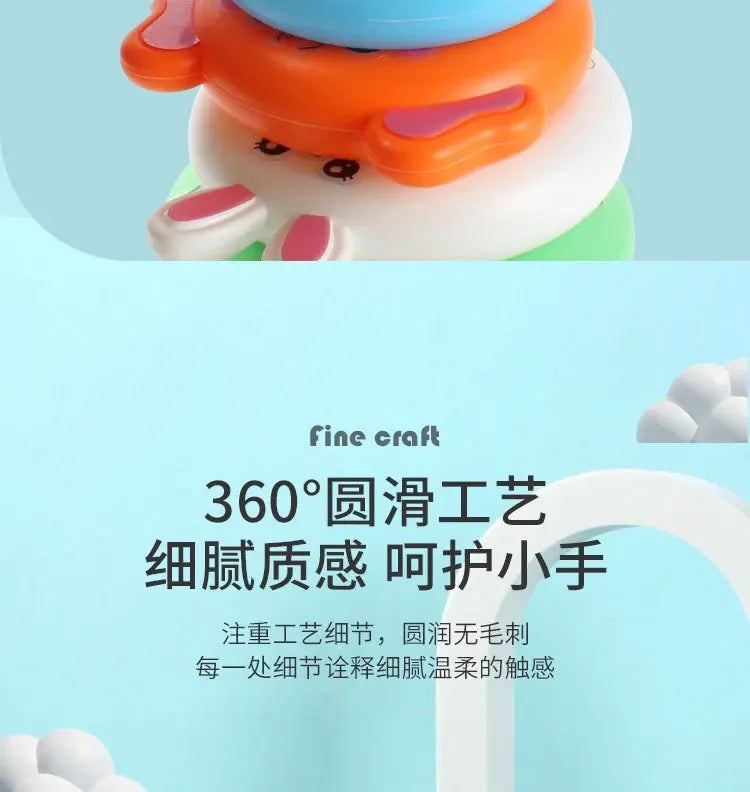 Stacking Cup Pyramid Toy – Montessori Educational Toy for Babies 0–12 Months, Perfect for Bath, Beach & Playtime.