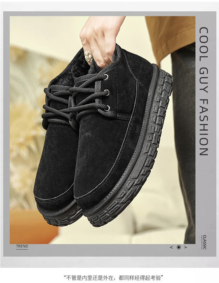 Men Chunky Sole Insulated Snow Boots