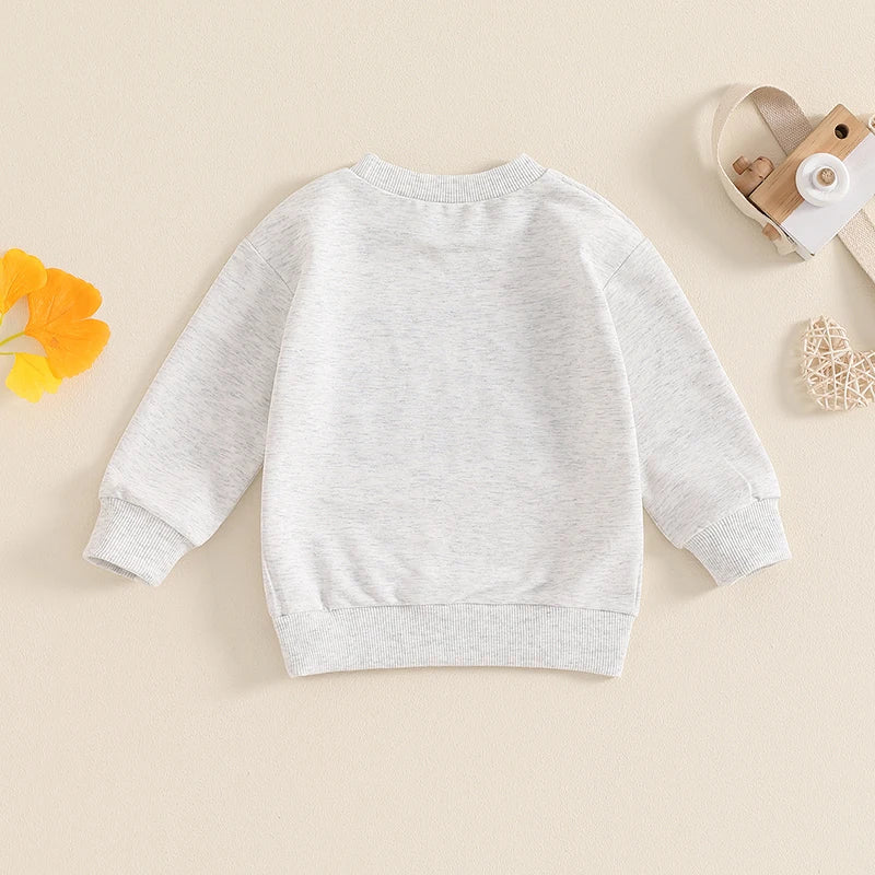 Sibling Matching Sweatshirts – Letter Embroidery Crew Neck Pullovers for Boys & Girls