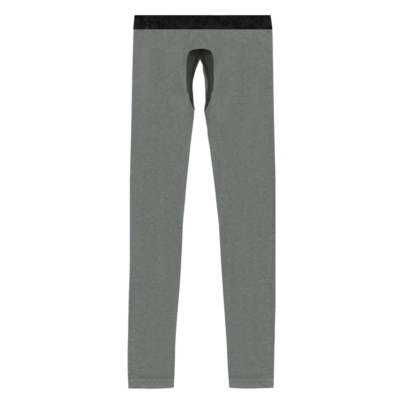 Men’s Open-Crotch Thermal Leggings – Thin Warm Base Layer for Autumn & Winter
