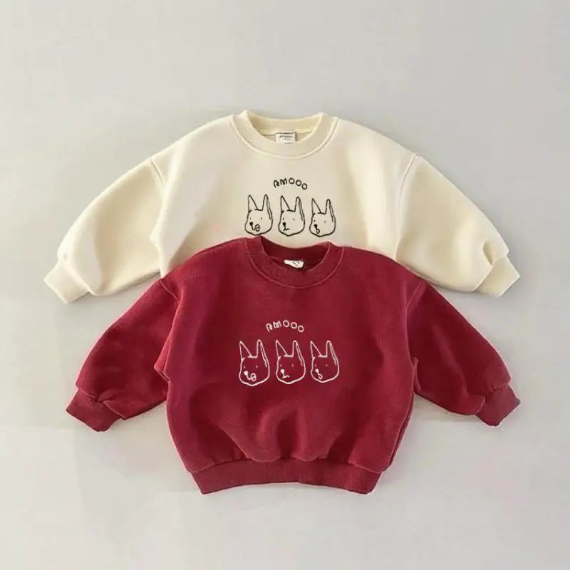 Long Sleeve Kids Sweatshirt – Simple & Cute Spring/Fall Pullover for Boys & Girls