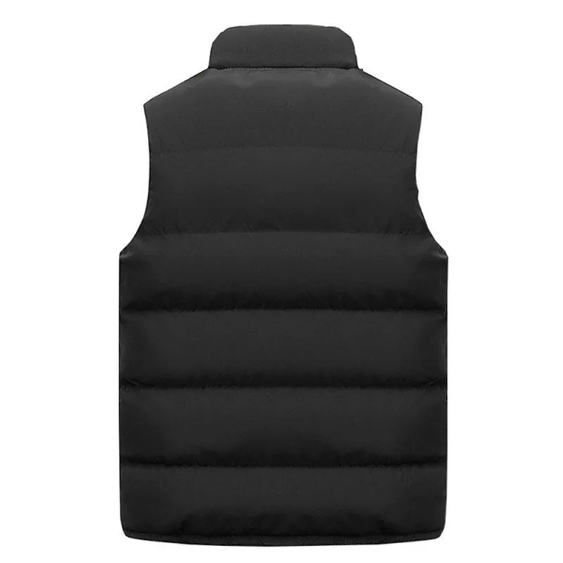 Men’s Waterproof Winter Vest – Warm Sleeveless Zipper Jacket
