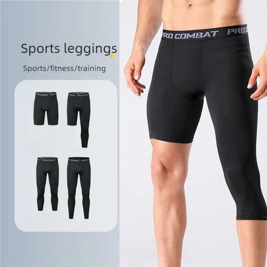 Men’s Cool-Dry Compression Leggings – Athletic Running & Workout Tights