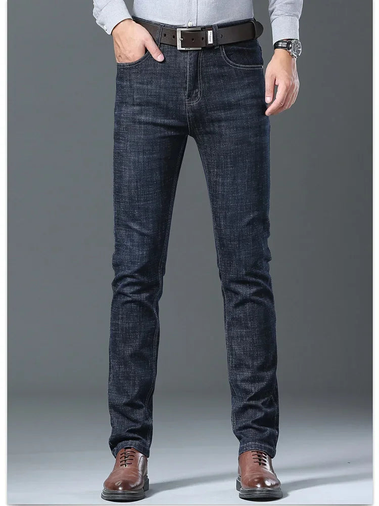 Men’s Straight-Leg Jeans – Classic Casual Denim Pants (Plus Size 28–40)