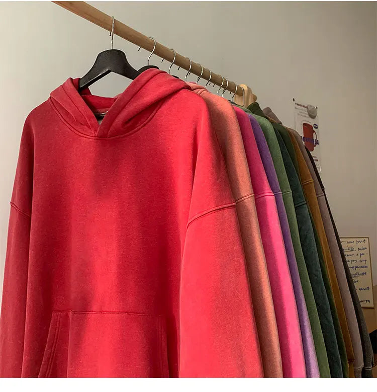 Vintage Washed Oversized Hoodie – Streetwear Harajuku Unisex Sweatshirt