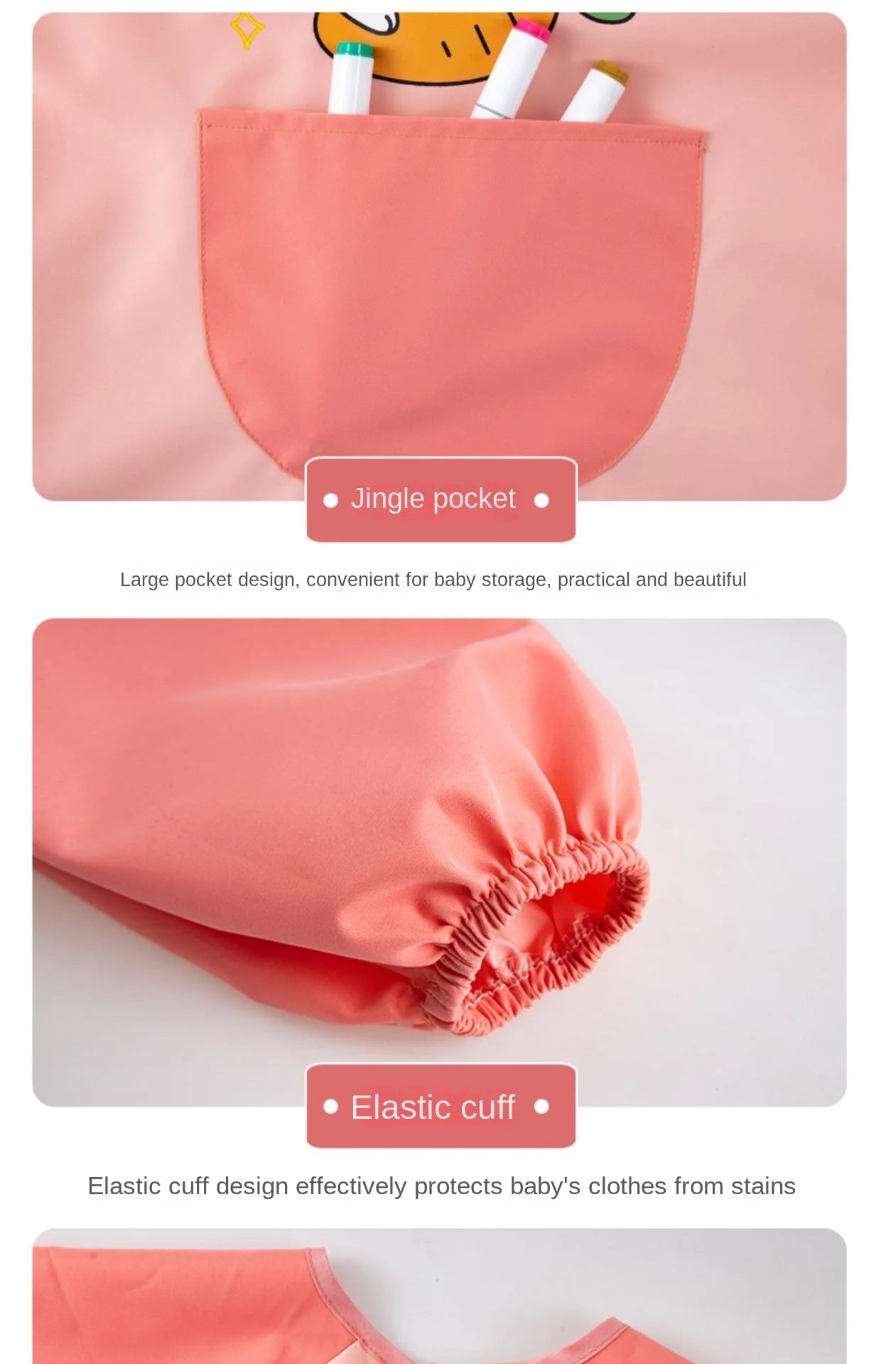 Waterproof Painting Bib – Baby Art Smock & Feeding Gown