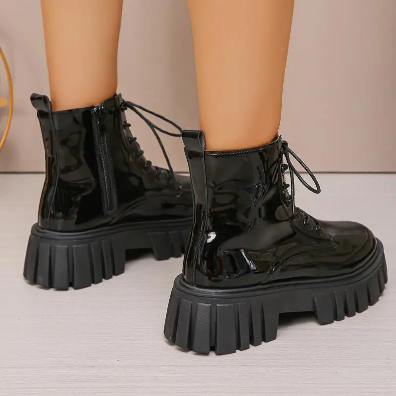 Women Chunky Platform Combat Boots