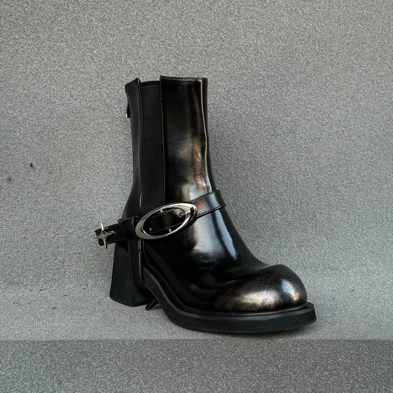 Women Chunky Heel Designer Short Boots