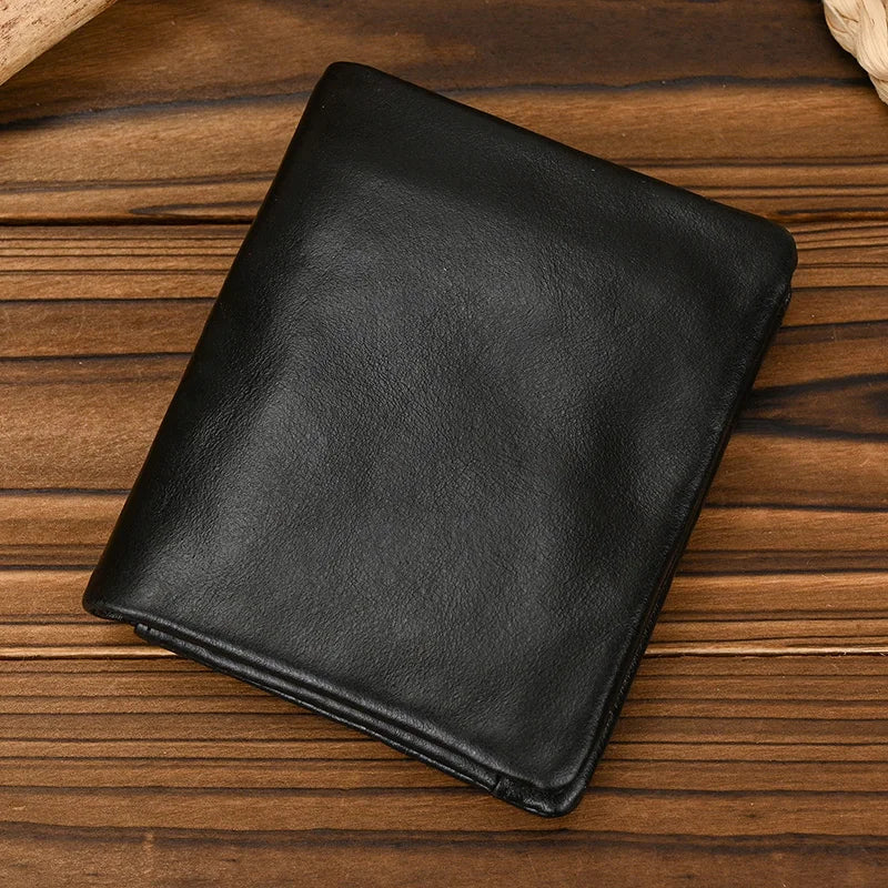 Luufan Men’s Genuine Leather Bifold Wallet – Compact Card & Coin Holder