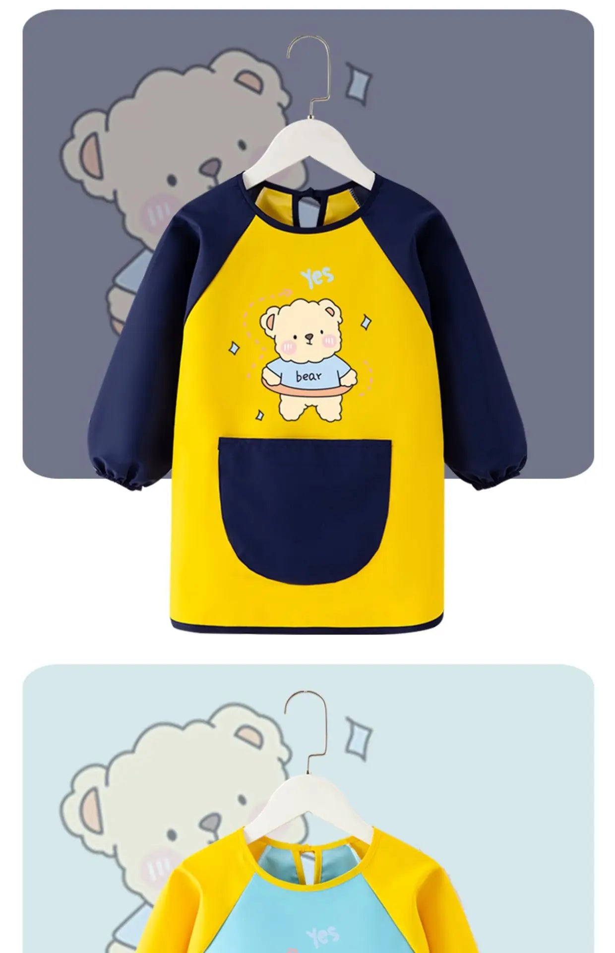 Waterproof Painting Bib – Baby Art Smock & Feeding Gown