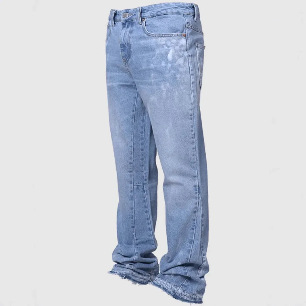 Men’s Vintage Straight Jeans – Mid-Waist Stretch Distressed Denim Pants (2025)