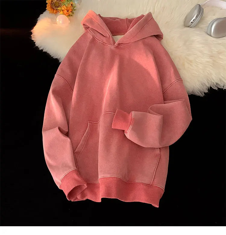 Vintage Washed Oversized Hoodie – Streetwear Harajuku Unisex Sweatshirt