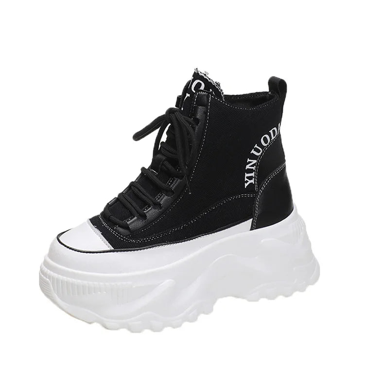 Women Chunky Platform Gothic Moto Boots